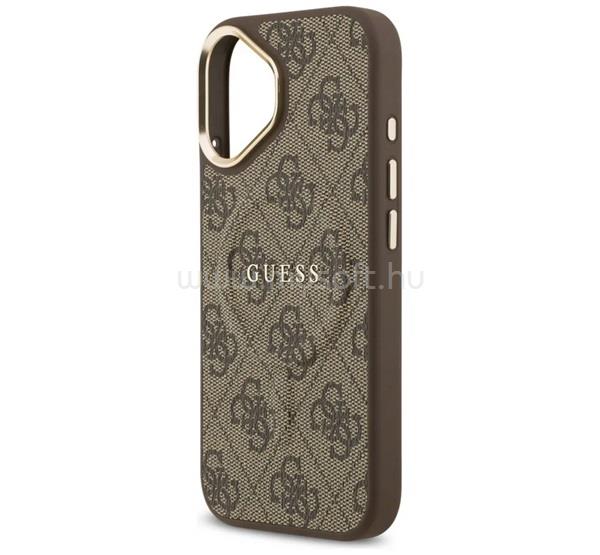CG MOBILE iPhone 17 GUESS 4G CLASSIC LOGO szilikon telefonvédő ütésállóság, bőr hatású hátlap, SÖTÉTBARNA