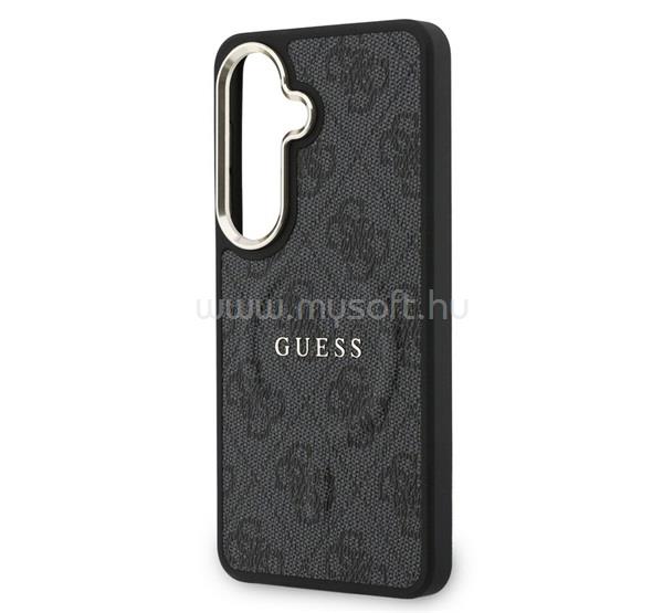 CG MOBILE Samsung S26 GUESS 4G EMBOSSED RING szilikon telefonvédő ütésállóság, bőr hatású hátlap, FEKETE