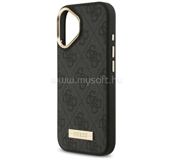 CG MOBILE iPhone 17 GUESS 4G LOGO PLATE MAGSAFE szilikon telefonvédő ütésállóság, MagSafe, FEKETE