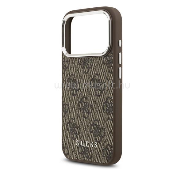 CG MOBILE iPhone 18 Pro / 17 Pro GUESS 4G MAGSAFE szilikon telefonvédő ütésállóság, műanyag hátlap, BARNA