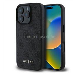 CG MOBILE iPhone 16 Pro GUESS 4G METAL GOLD LOGO műanyag telefonvédő textil hátlap FEKETE GUHCP16LG4GFGR small