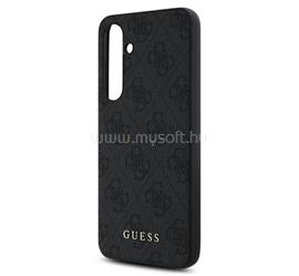 CG MOBILE Samsung S24 FE GUESS 4G METAL GOLD LOGO műanyag telefonvédő textil hátlap SÖTÉTSZÜRKE GUHCS24FEG4GFGR small
