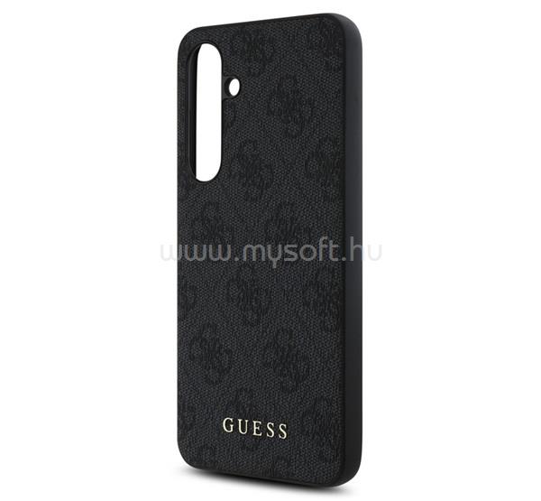 CG MOBILE Samsung S24 FE GUESS 4G METAL GOLD LOGO műanyag telefonvédő textil hátlap SÖTÉTSZÜRKE