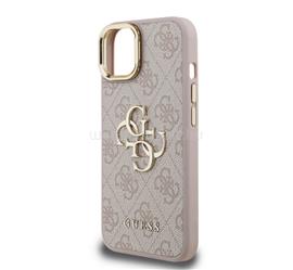 CG MOBILE iPhone 15 GUESS 4G METAL LOGO STAND műanyag telefonvédő ütésállóság, kitámasztó, RÓZSASZÍN GUHCP15SPCS4GP4P small