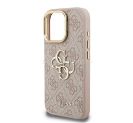 CG MOBILE iPhone 16 Pro GUESS 4G METAL LOGO STAND műanyag telefonvédő ütésállóság, kitámasztó, RÓZSASZÍN GUHCP16LPCS4GP4P small