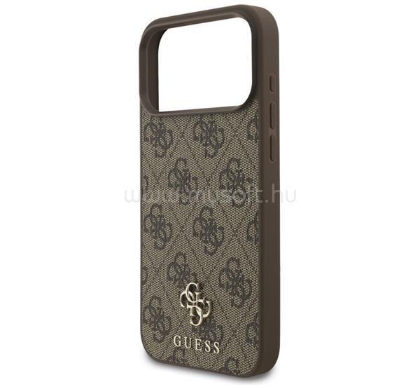 CG MOBILE iPhone 18 Pro Max GUESS 4G SMALL CLASSIC LOGO MAGSAFE szilikon telefonvédő ütésállóság, MagSafe, SÖTÉTBARNA