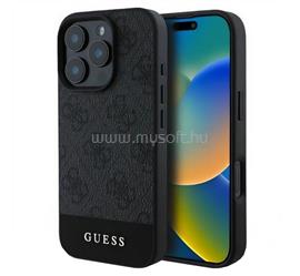 CG MOBILE iPhone 16 Pro Max GUESS 4G STRIPE műanyag telefonvédő textil hátlap SÖTÉTSZÜRKE GUHCP16XG4GLGR small