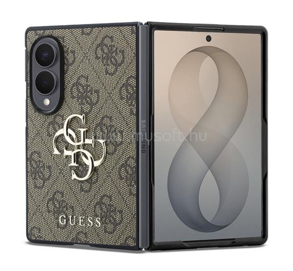 CG MOBILE Samsung Z Fold8 GUESS BIG 4G CLASSIC LOGO szilikon telefonvédő műanyag hátlap, ECO bőr hatású hátlap, SÖTÉTBARNA