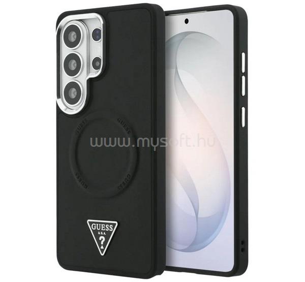 CG MOBILE Samsung S26 Ultra GUESS EMBOSSED RING TRIANGLE LOGO MAGSAFE szilikon telefonvédő ütésállóság, mágneses, FEKETE