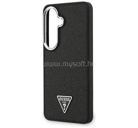 CG MOBILE Samsung S26 GUESS FIXED GLITTER TRIANGLE LOGO szilikon telefonvédő műanyag hátlap, csillámporos, FEKETE GUHMS26SPFGTSCMK small