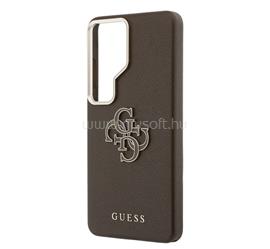 CG MOBILE Samsung S26 Ultra GUESS GRAINED BIG 4G METAL LOGO szilikon telefonvédő ütésállóság, bőr hatású hátlap, SÖTÉTBARNA GUHCS26L5PS4RGGW small