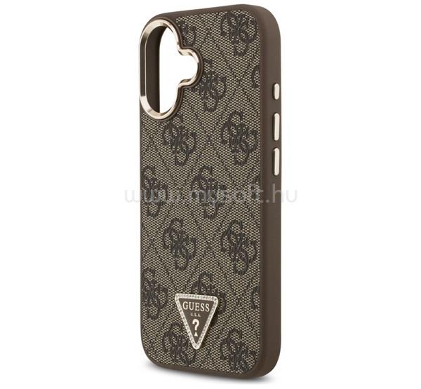 CG MOBILE iPhone 17 GUESS GRAINED TRIANGLE szilikon telefonvédő ütésállóság, MagSafe, BARNA/ARANY