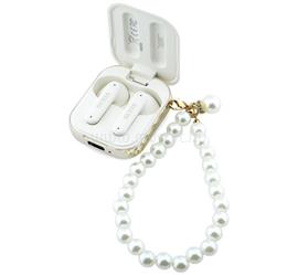 CG MOBILE GUESS PEARL STRAP bluetooth fülhallgató SZTEREO (v5.4, TWS, mikrofon, IPX5 vízálló, kézpánt + töltőtok) FEHÉR GUTWSLD2HSPEH small