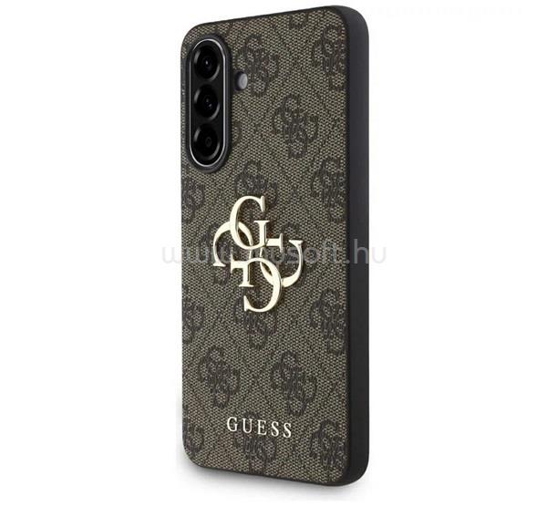 CG MOBILE Samsung A56 5G GUESS PU 4G METAL LOGO műanyag telefonvédő ütésállóság, bőr hatású hátlap, BARNA
