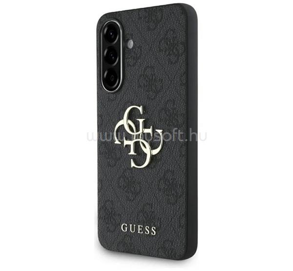 CG MOBILE Samsung A56 5G GUESS PU 4G METAL LOGO műanyag telefonvédő ütésállóság, bőr hatású hátlap, SÖTÉTSZÜRKE