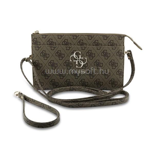 CG MOBILE GUESS PU 4G METAL LOGO kézitáska univerzális, vállpánt, SÖTÉTBARNA