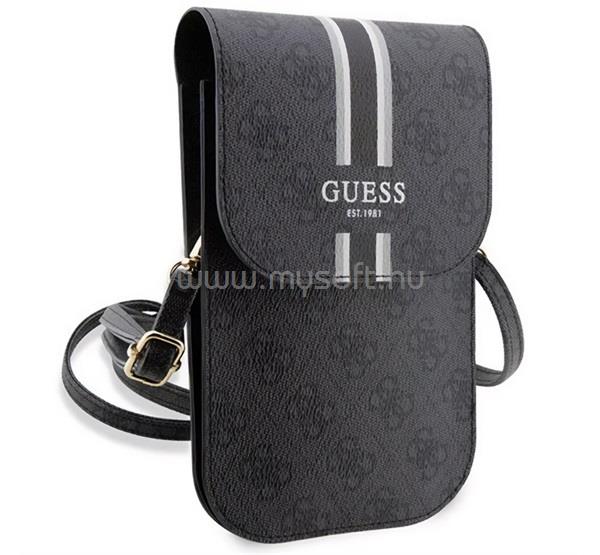 CG MOBILE GUESS PU QUILTED 4G METAL LOGO kézitáska álló univerzális, vállpánt, FEKETE