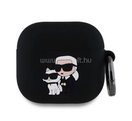 CG MOBILE KARL LAGERFELD 3D LOGO NFT KARL AND CHOUPETTE szilikon tok karabíner FEKETE Apple AirPods 4 KLA4RUNKC small