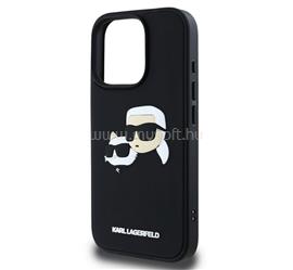 CG MOBILE iPhone 16 Pro KARL LAGERFELD 3D RUBBER DOUBLE HEADS szilikon telefonvédő ütésállóság, 3D, FEKETE KLHCP16LRBCKCHLK small