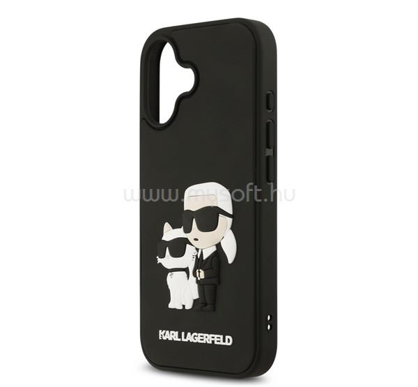 CG MOBILE iPhone 17 KARL LAGERFELD 3D RUBBER KARL AND CHOUPETTE szilikon telefonvédő ütésállóság, 3D, FEKETE