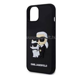 CG MOBILE iPhone 13 KARL LAGERFELD 3D RUBBER KARL AND CHOUPETTE szilikon telefonvédő ütésállóság, műanyag hátlap, FEKETE KLHCP13M3DRKCNK small