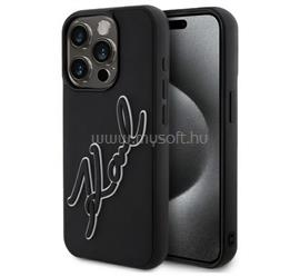 CG MOBILE iPhone 15 Pro KARL LAGERFELD 3D RUBBER SIGNATURE szilikon telefonvédő ütésállóság, 3D, FEKETE KLHCP15L3DRKSDLK small