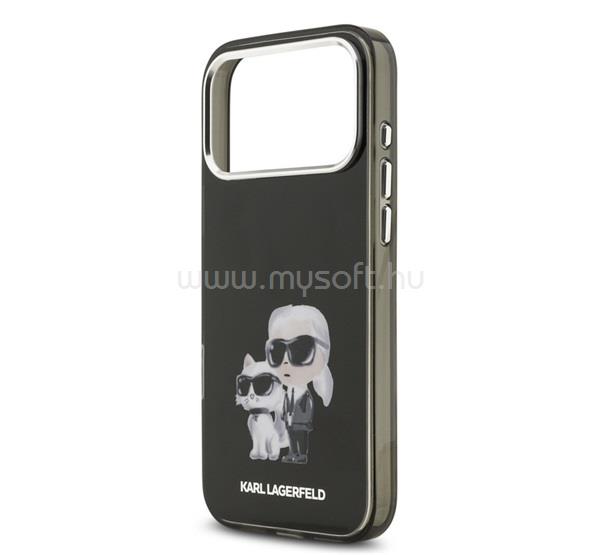 CG MOBILE iPhone 18 Pro KARL LAGERFELD IML AQUARELLE KARL AND CHOUPETTE szilikon telefonvédő ütésállóság, kameravédő, FEKETE