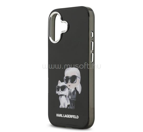 CG MOBILE iPhone 17 KARL LAGERFELD IML AQUARELLE KARL AND CHOUPETTE szilikon telefonvédő ütésállóság, kameravédő, FEKETE