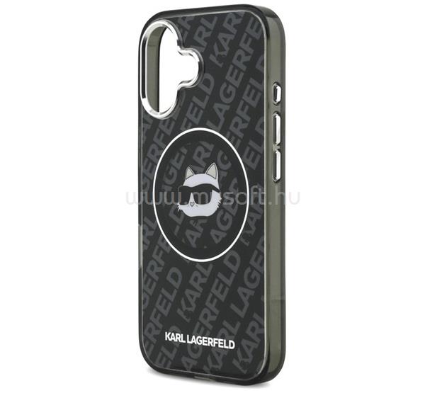 CG MOBILE iPhone 17 KARL LAGERFELD IML CHOUPETTE HEAD LOGO MAGSAFE szilikon telefonvédő ütésállóság, MagSafe, FEKETE