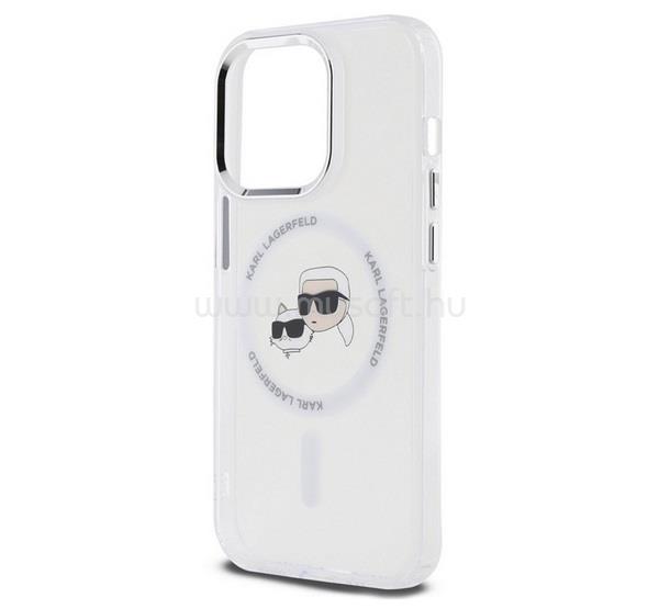 CG MOBILE iPhone 15 Pro KARL LAGERFELD IML K&CH HEADS METAL FRAME MAGSAFE szilikon telefonvédő ütésállóság, MagSafe, ÁTLÁTSZÓ
