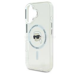 CG MOBILE iPhone 16 KARL LAGERFELD IML KARL HEAD METAL FRAME MAGSAFE szilikon telefonvédő ütésállóság, MagSafe, ÁTLÁTSZÓ KLHMP16SHLSKIH small