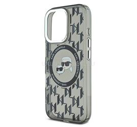 CG MOBILE iPhone 16 Pro Max KARL LAGERFELD IML MONOGRAM K&CH HEADS MAGSAFE szilikon telefonvédő ütésállóság, MagSafe, FEKETE KLHMP16XHMCKMHK small