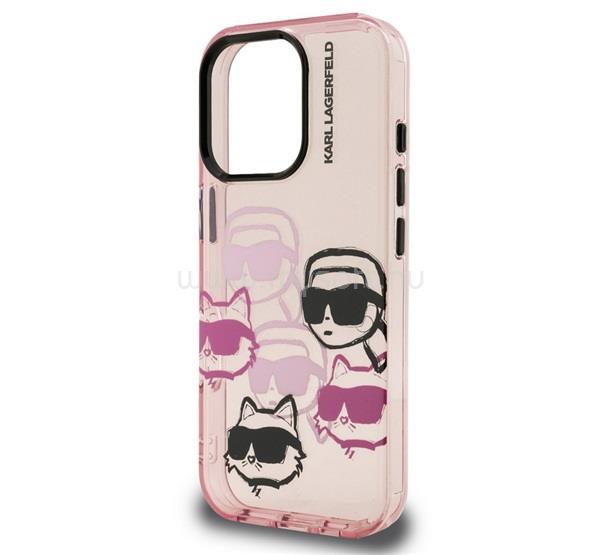CG MOBILE iPhone 16 Pro KARL LAGERFELD IML MULTI K&CH HEADS szilikon telefonvédő ütésállóság, kameravédő, RÓZSASZÍN