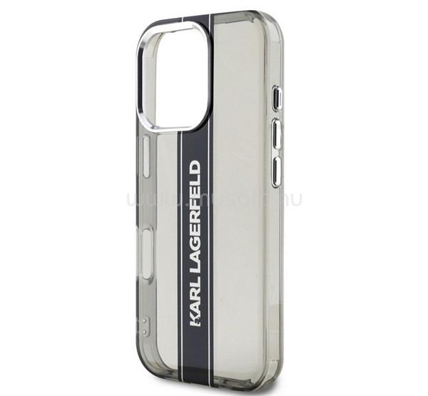 CG MOBILE iPhone 16 Pro Max KARL LAGERFELD IML STRIPE LOGO szilikon telefonvédő ütésállóság, kameravédő, FEKETE