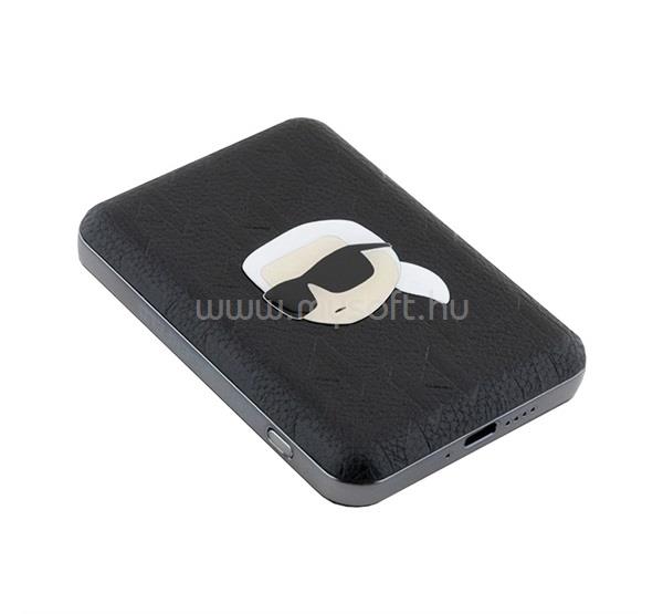 CG MOBILE KARL LAGERFELD KARL HEAD PIN vésztöltő Type-C aljzat 5000mAh, LED jelzés, FEKETE