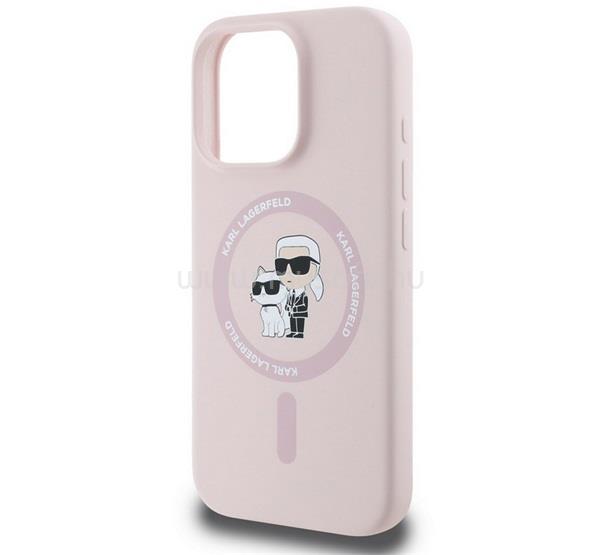 CG MOBILE KARL LAGERFELD SILICONE KARL&CHOUPETTE HEADS MAGSAFE szilikon telefonvédő ütésállóság, MagSafe, RÓZSASZÍN