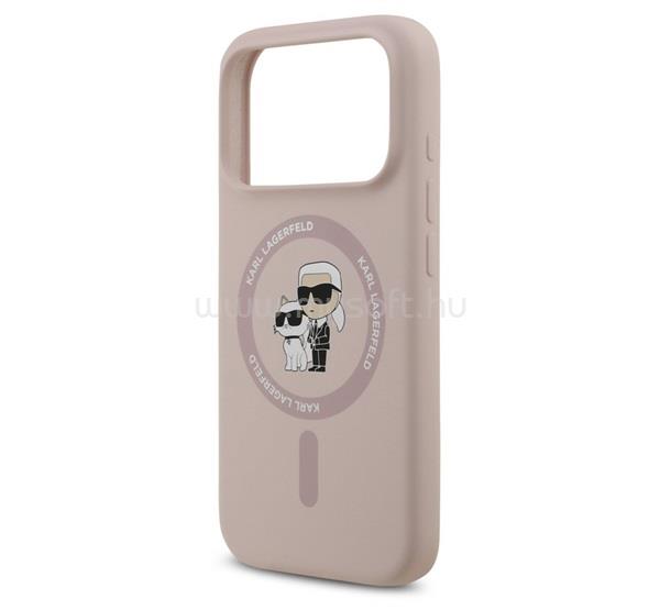 CG MOBILE KARL LAGERFELD LIQUID SILICONE KARL AND CHOUPETTE MAGSAFE szilikon telefonvédő ütésállóság, MagSafe, RÓZSASZÍN
