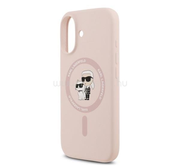 CG MOBILE KARL LAGERFELD LIQUID SILICONE KARL AND CHOUPETTE MAGSAFE szilikon telefonvédő ütésállóság, MagSafe, RÓZSASZÍN