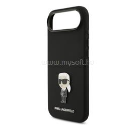 CG MOBILE iPhone Air KARL LAGERFELD LIQUID SILICONE METAL IKONIK CASE szilikon telefonvédő ütésállóság, kameravédő, FEKETE KLHCP17MSMHKNPK small
