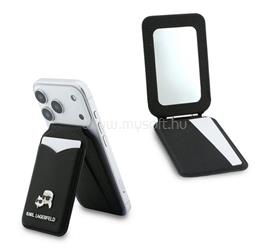 CG MOBILE KARL LAGERFELD MIRROR tok, bőr hatású univerzális, MagSafe, FEKETE KLWMSMPGKCHPK small