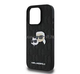 CG MOBILE KARL LAGERFELD MONOGRAM KARL & CHOUPETTE HEAD PIN szilikon telefonvédő ütésállóság, bőr hatású hátlap, FEKETE KLHCP16LPGKLKCPK small