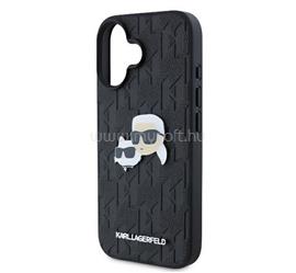 CG MOBILE KARL LAGERFELD MONOGRAM KARL & CHOUPETTE HEAD PIN szilikon telefonvédő ütésállóság, bőr hatású hátlap, FEKETE KLHCP16SPGKLKCPK small