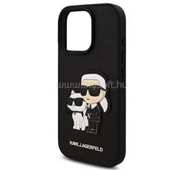 CG MOBILE iPhone 16 Pro Max KARL LAGERFELD PU SAFFIANO KARL AND CHOUPETTE szilikon telefonvédő ütésállóság, 3D, FEKETE KLHCP16XSANKCPK small