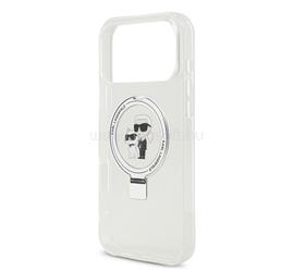 CG MOBILE KARL LAGERFELD RINGSTAND KARL AND CHOUPETTE MAGSAFE szilikon telefonvédő ütésállóság, kitámasztó, FEHÉR KLHMP17XHMRSKCH small