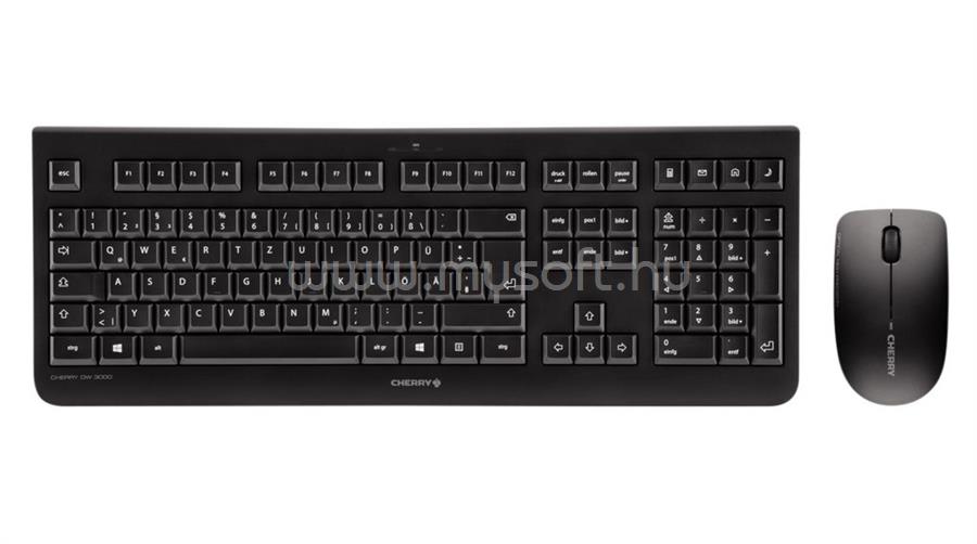 CHERRY DW 3000 vezeték nélküli billentyűzet + optikai egér angol lokalizáció (fekete)