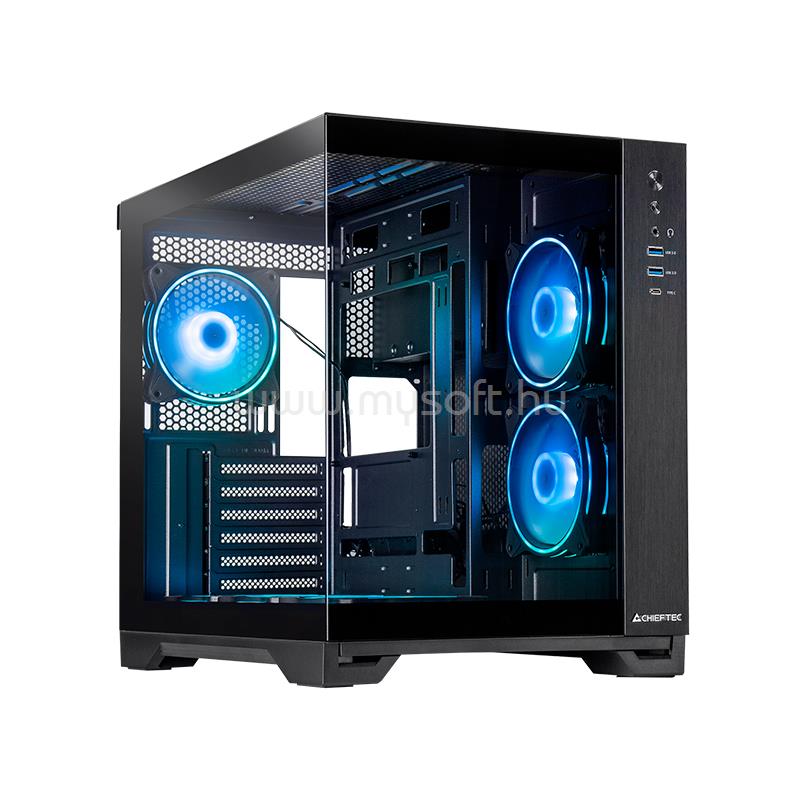 CHIEFTEC VISIO GM-30B-TG-OP fekete (táp nélküli) ablakos ATX ház