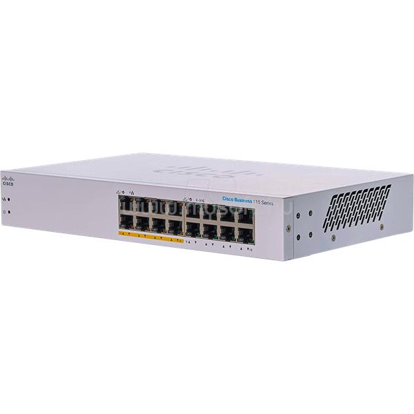 CISCO Switch 16x1000Mbps (8xPOE), Fémházas, Rackes - CBS110-16PP-EU