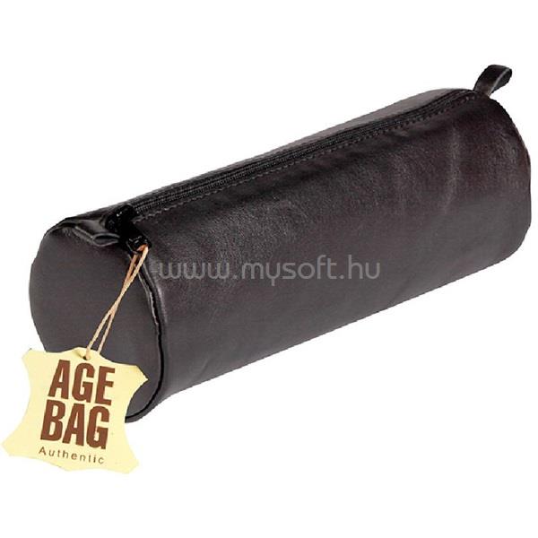 CLAIREFONTAINE Age-bag kerek 22x8cm bőr fekete tolltartó