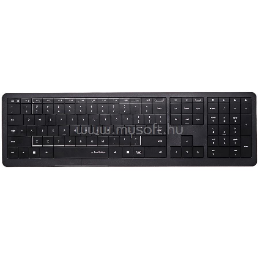 CLEVETURA CLVX 1 Touch-On-Keys AI vezeték nélküli billentyűzet amerikai angol lokalizáció (fekete)