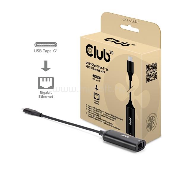 CLUB 3D Átalakító - CAC-2530 (USB-C to RJ45 Ethernet)
